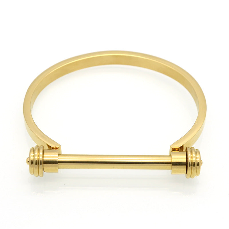 Accessories, Horseshoe Dumbbell Shackle Bracelet, Titanium Steel Semicircular D-Shaped Barbell Shackle Screw Men's and Women's Bracelet