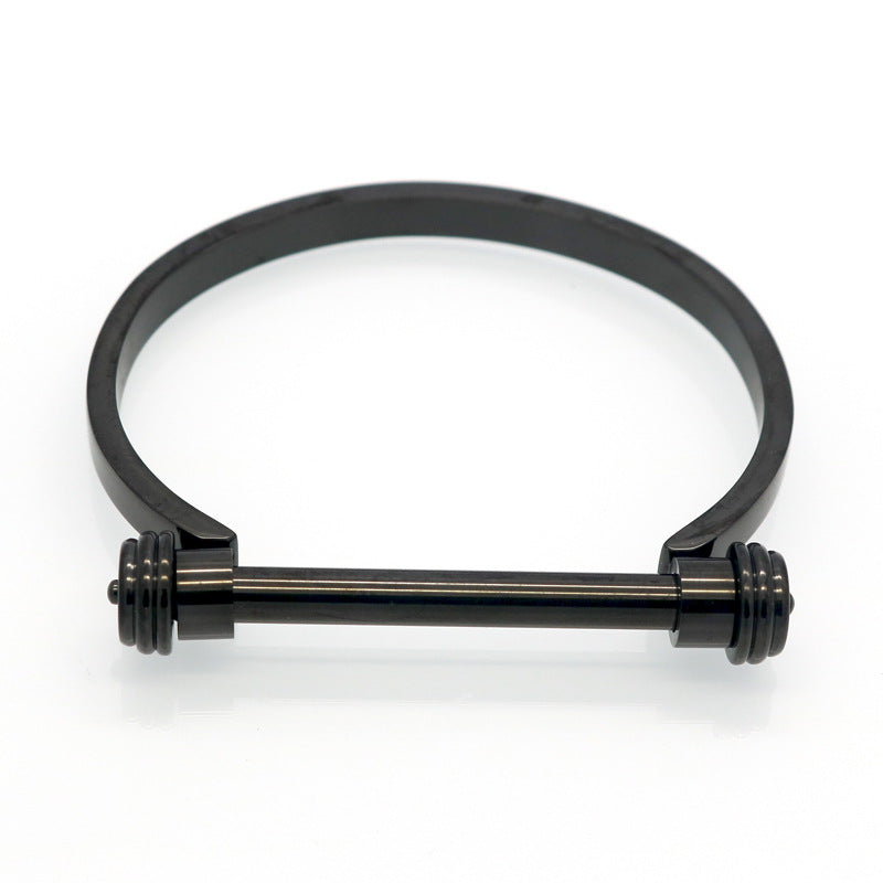 Accessories, Horseshoe Dumbbell Shackle Bracelet, Titanium Steel Semicircular D-Shaped Barbell Shackle Screw Men's and Women's Bracelet