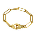 European and American trendy brands, simple personalized stainless steel couple jewelry, trendy men and trendy women titanium steel handcuffs bracelets