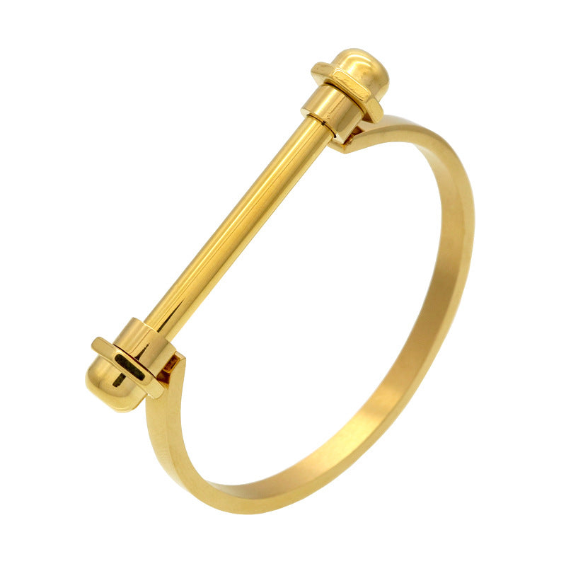 Horseshoe Dumbbell Shackle Bracelet Titanium Steel Semicircular D-Shaped Barbell Shackle Screw Men's and Women's Bracelet
