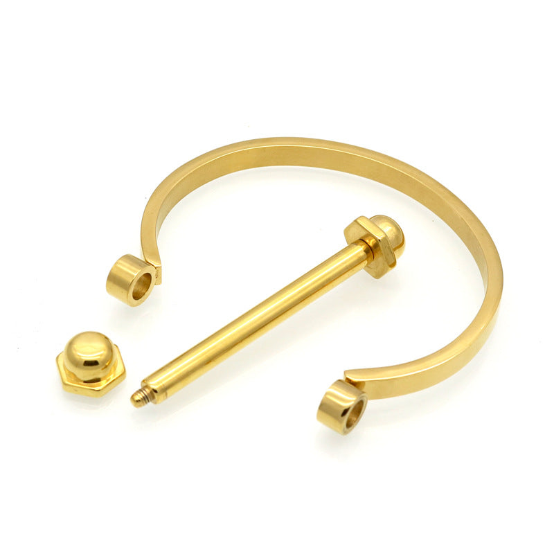Horseshoe Dumbbell Shackle Bracelet Titanium Steel Semicircular D-Shaped Barbell Shackle Screw Men's and Women's Bracelet