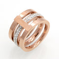 Three-ring diamond-set fashion, princess temperament ring
