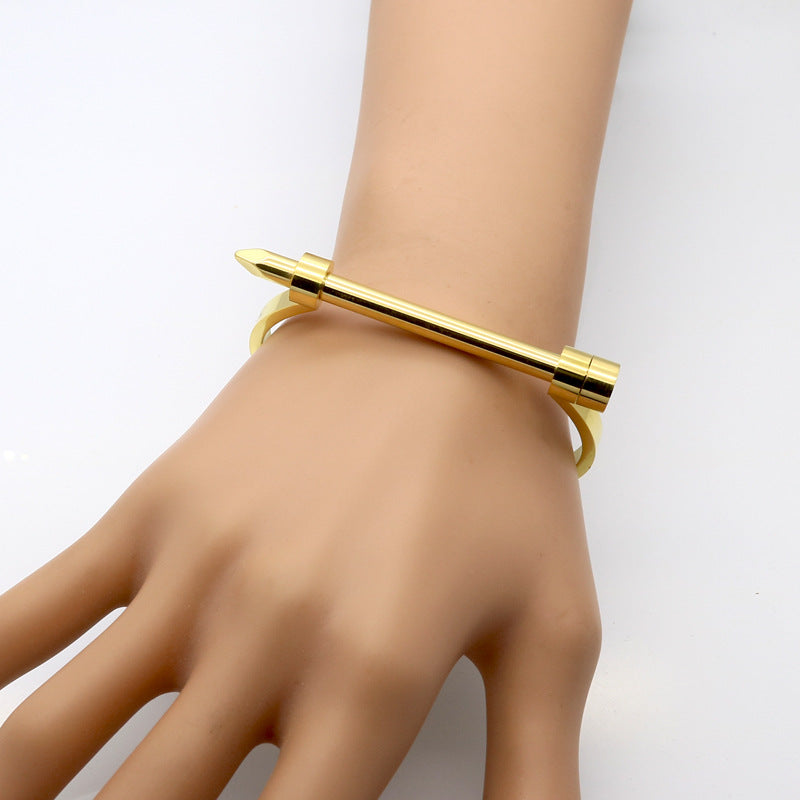 Popular hot-selling fashionable stainless steel U-shaped nail screw bracelet, personalized titanium steel bracelet