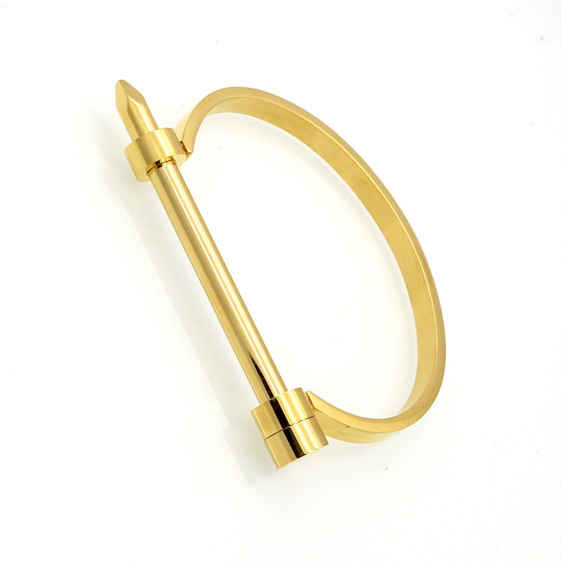 Popular hot-selling fashionable stainless steel U-shaped nail screw bracelet, personalized titanium steel bracelet