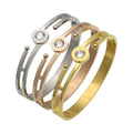 Popular hot-selling fashionable Roman character diamond-encrusted hollow buckle bracelet, personalized titanium steel bracelet