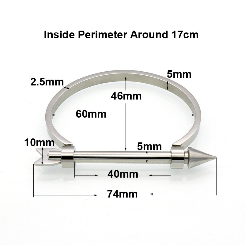 Popular hot-selling stainless steel arrow personalized C semicircular screw bracelet, open stainless steel