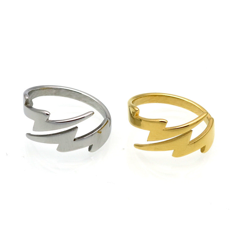 Personalized Lightning Open Ring Fashion Minimalist Style Classic Simple Versatile Jewelry Daily Wear Party Accessory Perfect Gift for Girlfriends Women Jewelry Enthusiasts Trendy Accessory
