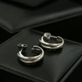 Three-ring circle earrings women's C-shaped earrings