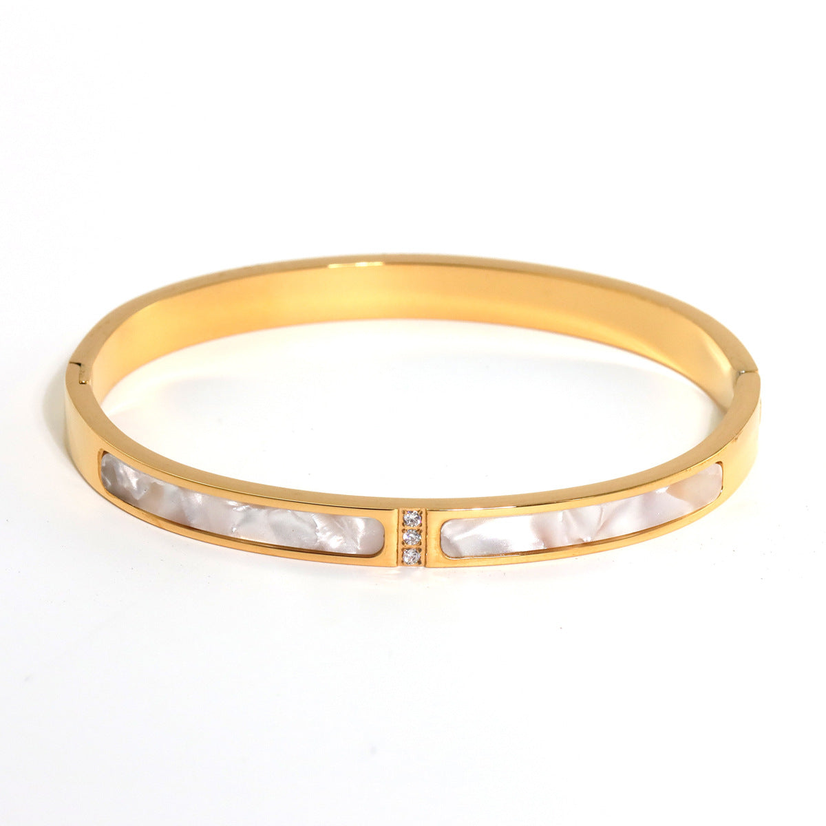 INS fashion plated 18K gold stainless steel heart-shaped four-leaf clover hexagram bracelet bracelet, suitable for women's daily wear