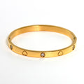 INS fashion plated 18K gold stainless steel heart-shaped four-leaf clover hexagram bracelet bracelet, suitable for women's daily wear