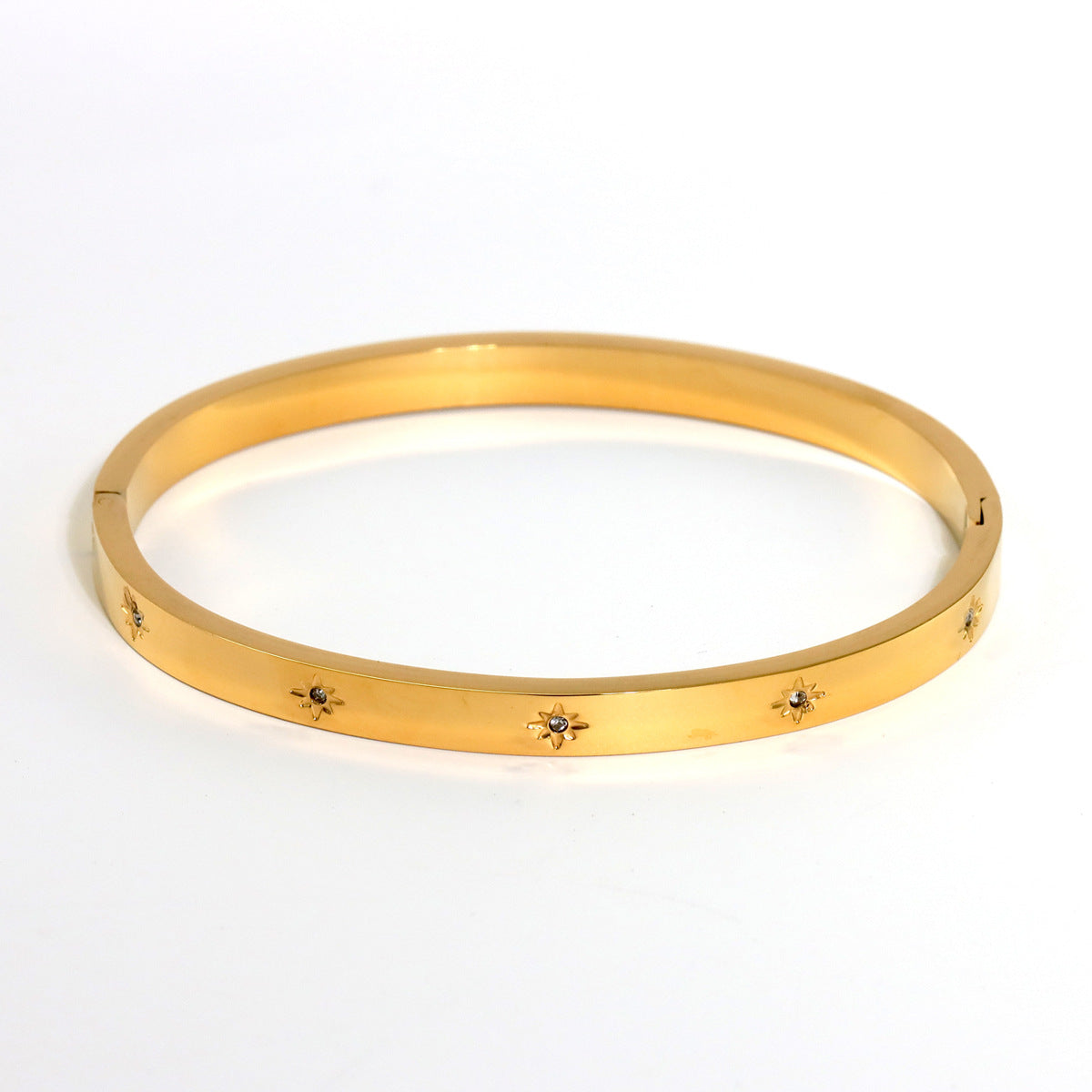 INS fashion plated 18K gold stainless steel heart-shaped four-leaf clover hexagram bracelet bracelet, suitable for women's daily wear