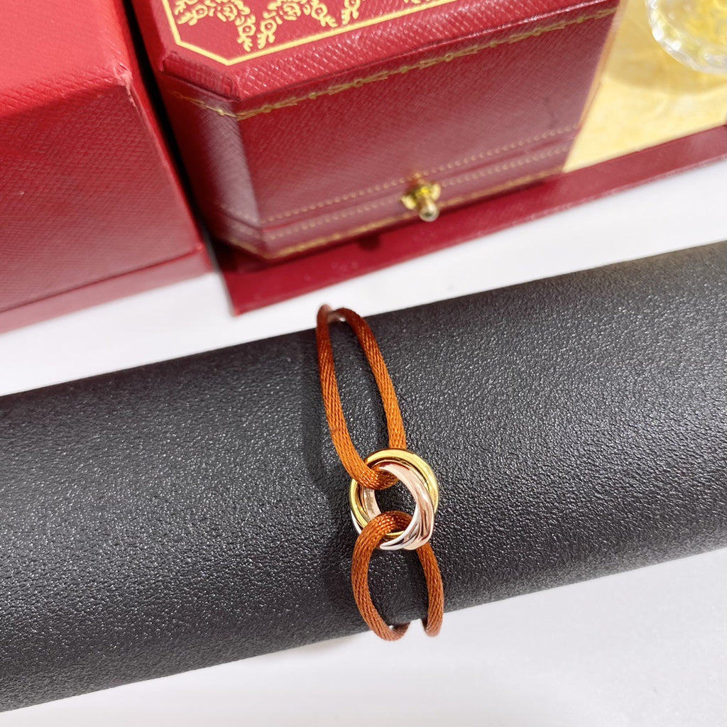 Three-ring colored hand rope New Year's gift couple lucky red bracelet for male girlfriend