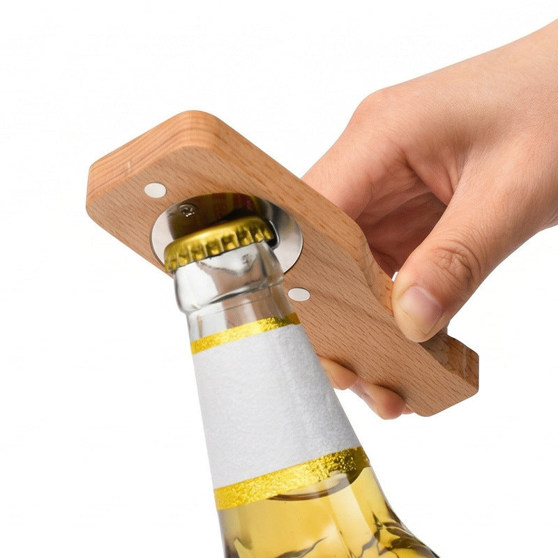 Beer bottle opener beech bottle start-up restaurant restaurant tavern bottle opener with magnetically absorbing refrigerator sticker