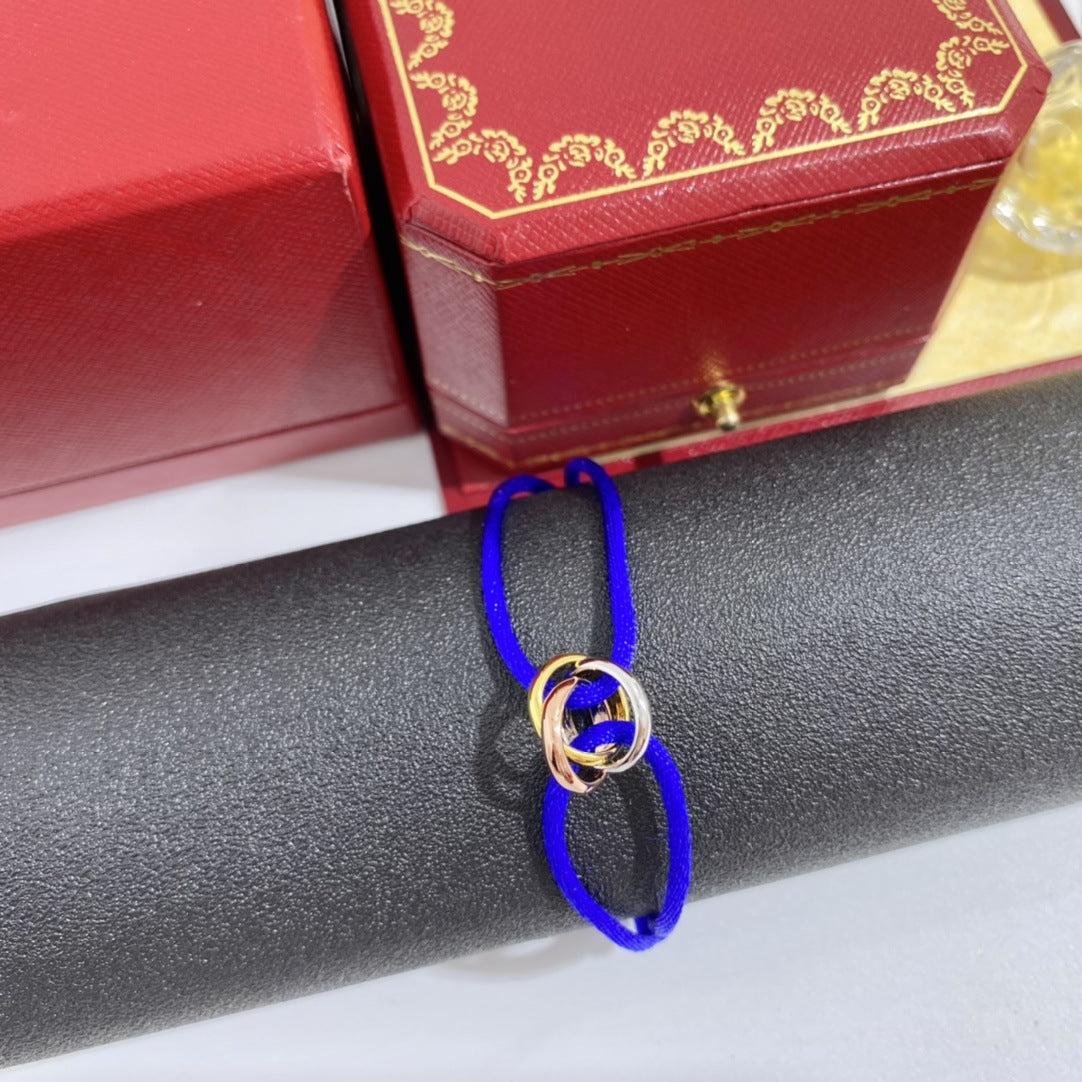 Three-ring colored hand rope New Year's gift couple lucky red bracelet for male girlfriend