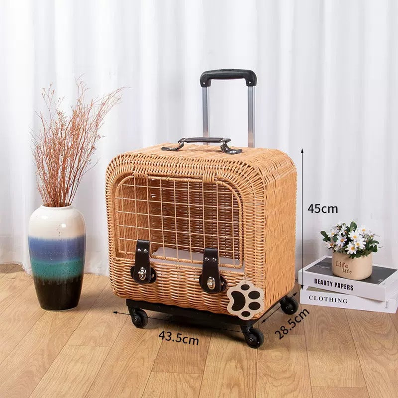 Fuji knitted cat bag pull-out box portable pet travel box cat litter car travel air box creative hand-held cat cage