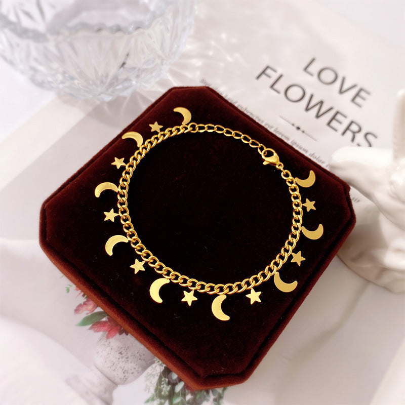 Star Moon Bracelet Versatile Bracelet Two-color Metal Creative Jewelry