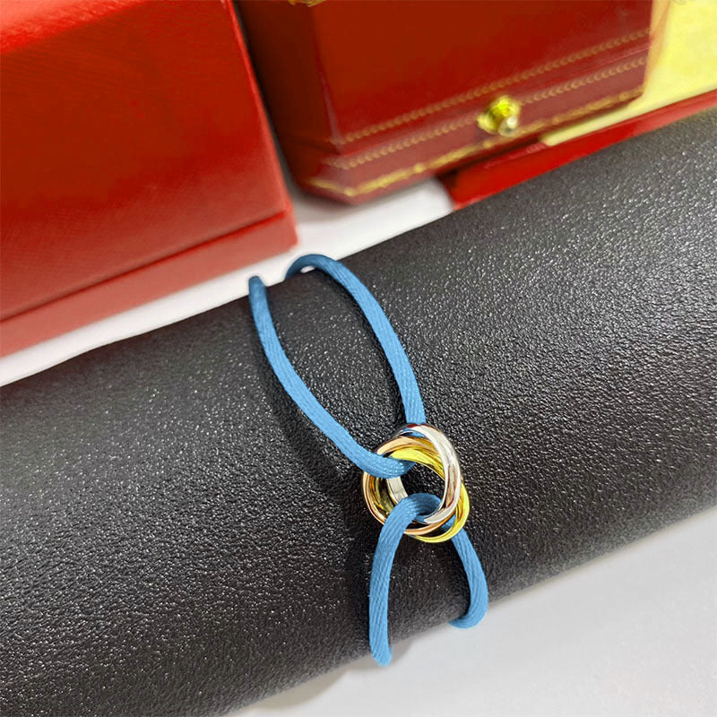 Three-ring colored hand rope New Year's gift couple lucky red bracelet for male girlfriend