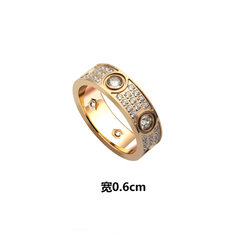 Six-diamond ring, three rows of full diamond rings, couple gypsy ring, three-color choice.