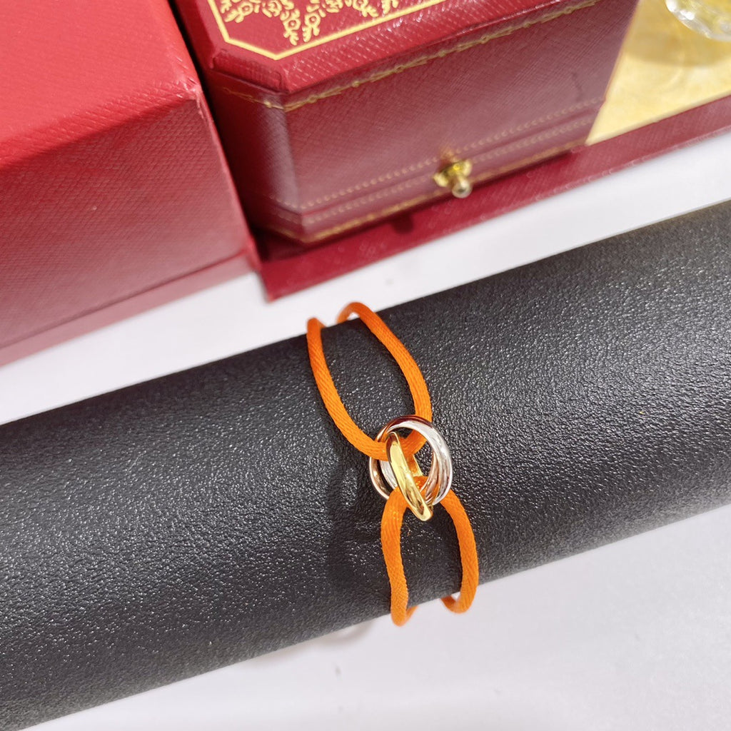 Three-ring colored hand rope New Year's gift couple lucky red bracelet for male girlfriend