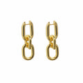 European and American fashion glossy metal three sections are not the same size, bamboo thick chain hip-hop street earrings are available in two colors
