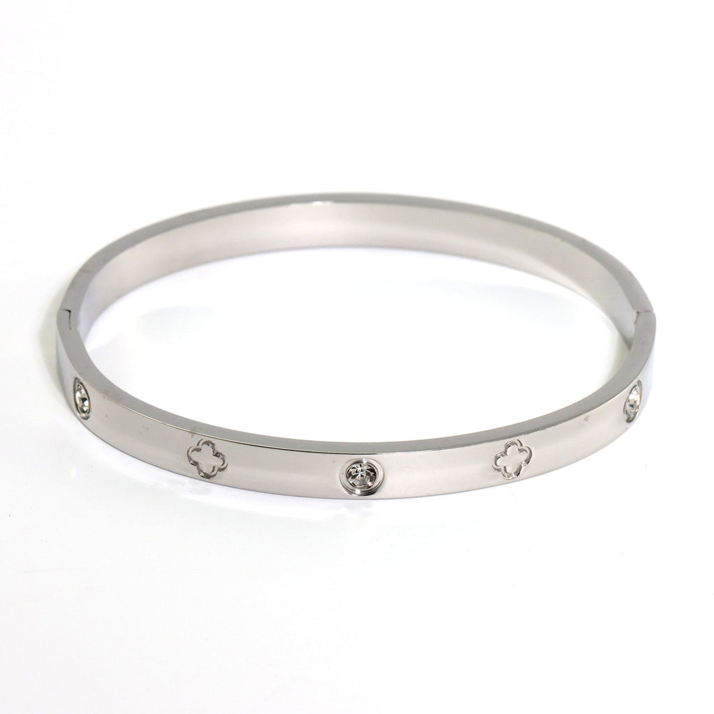 INS fashion plated 18K gold stainless steel heart-shaped four-leaf clover hexagram bracelet bracelet, suitable for women's daily wear