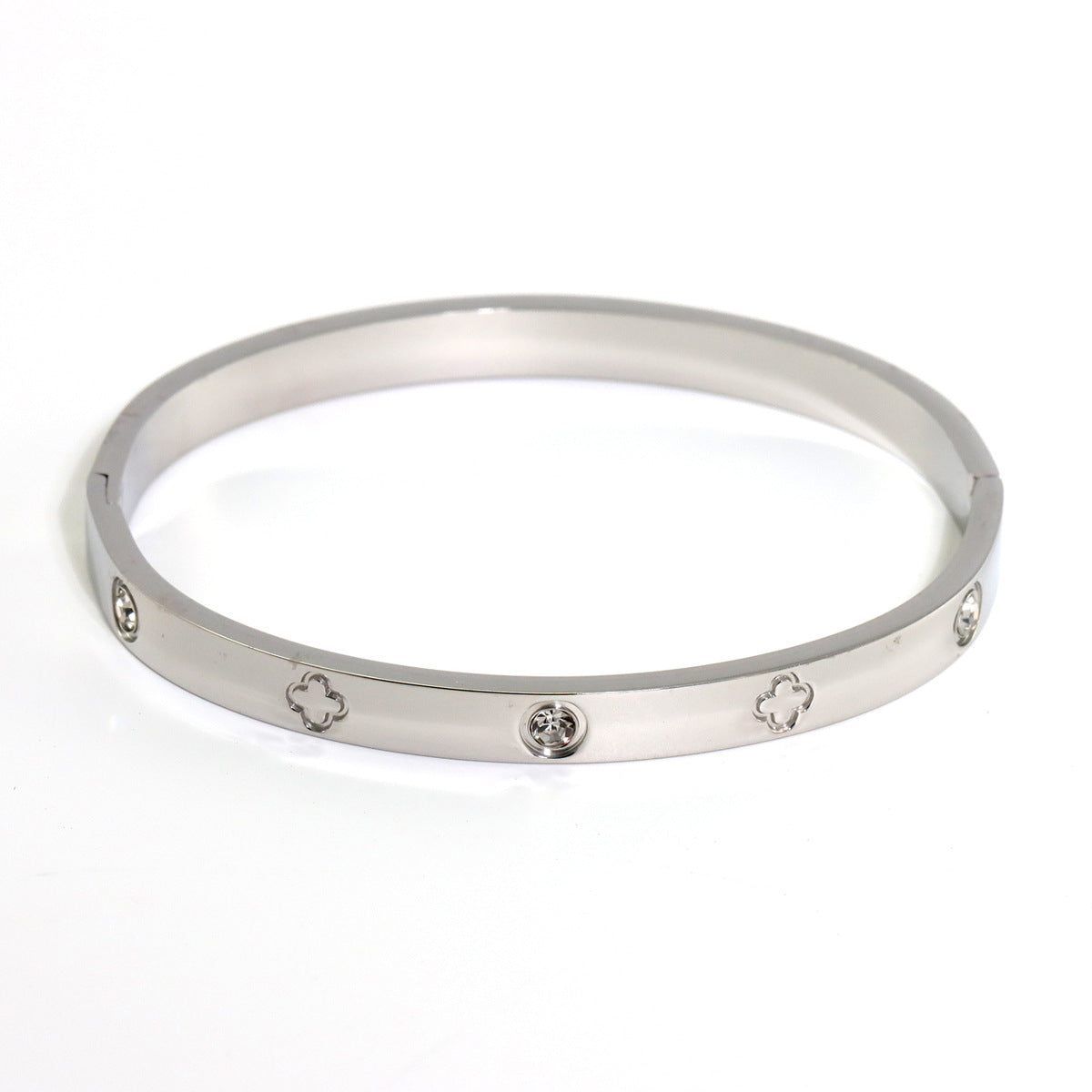 INS fashion plated 18K gold stainless steel heart-shaped four-leaf clover hexagram bracelet bracelet, suitable for women's daily wear