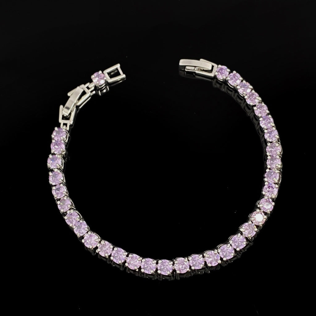 Party Queen Shine 3A Zircon 4mm Round Diamond Claw Chain Bracelet