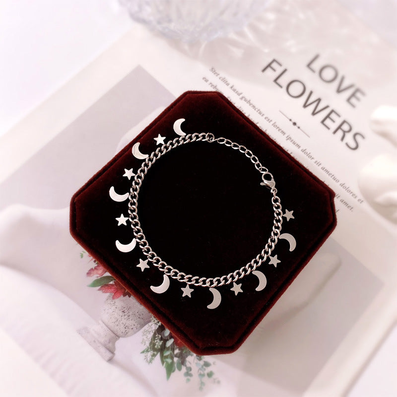 Star Moon Bracelet Versatile Bracelet Two-color Metal Creative Jewelry