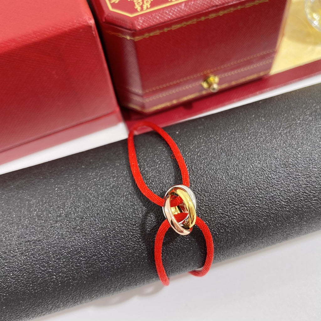 Three-ring colored hand rope New Year's gift couple lucky red bracelet for male girlfriend