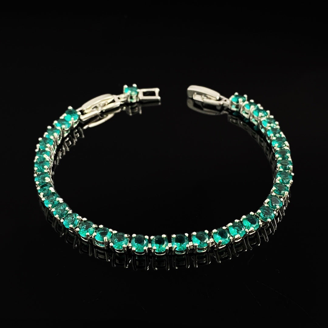 Party Queen Shine 3A Zircon 4mm Round Diamond Claw Chain Bracelet