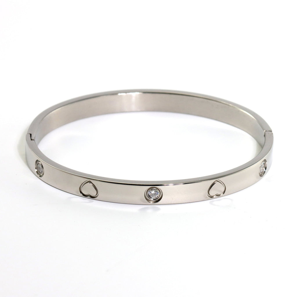 INS fashion plated 18K gold stainless steel heart-shaped four-leaf clover hexagram bracelet bracelet, suitable for women's daily wear