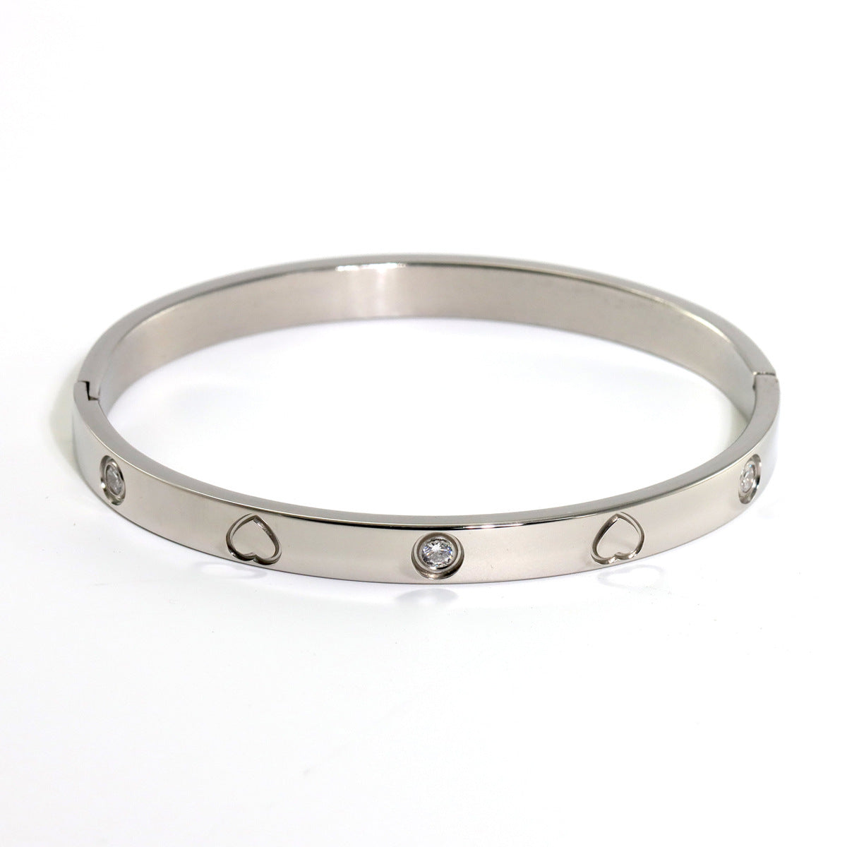 INS fashion plated 18K gold stainless steel heart-shaped four-leaf clover hexagram bracelet bracelet, suitable for women's daily wear
