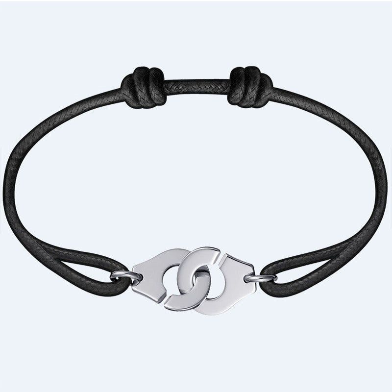 Hand-woven telescopic color hand rope, men's and women's transshipment red rope, upgraded version, fine engraved titanium steel handcuff handchain.