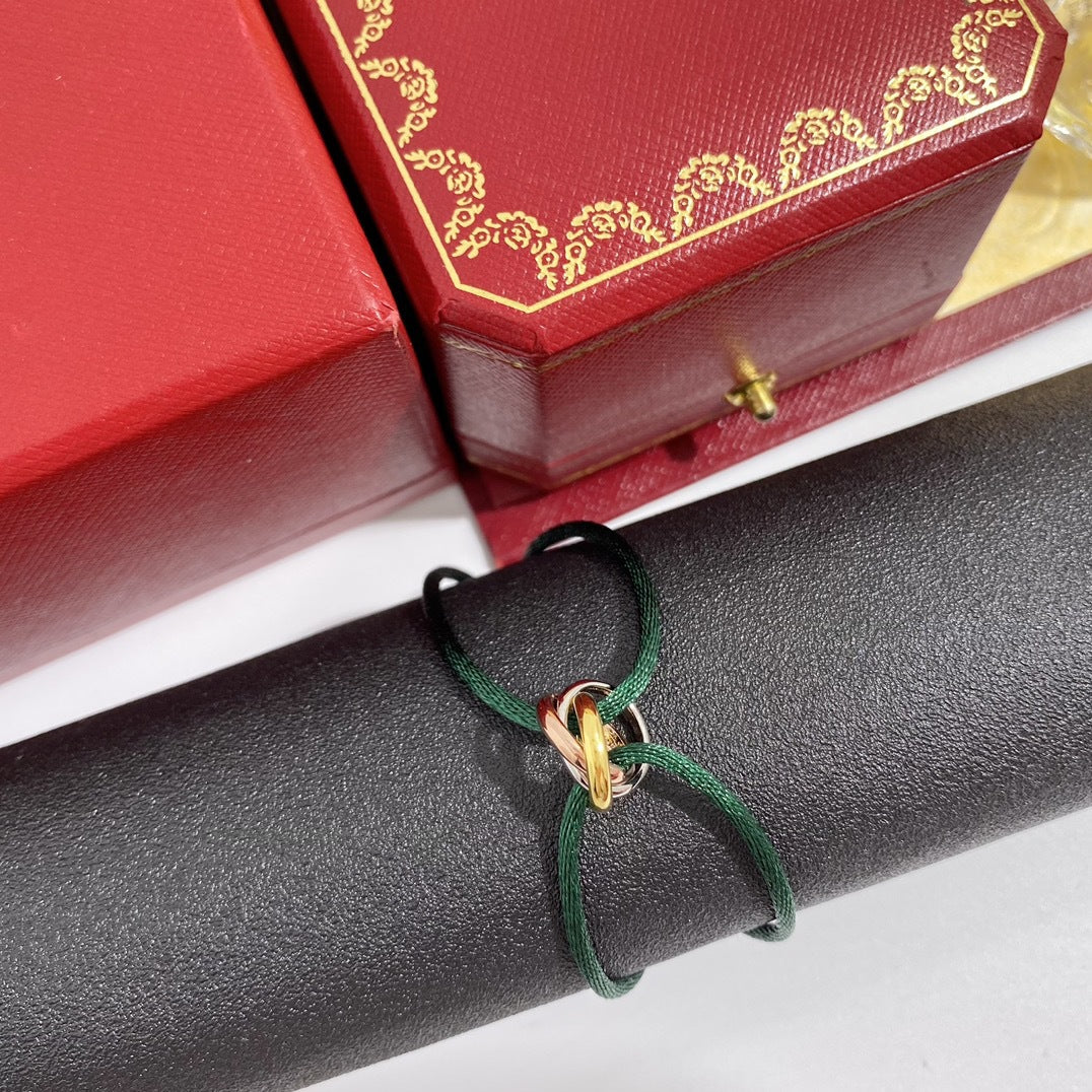 Three-ring colored hand rope New Year's gift couple lucky red bracelet for male girlfriend