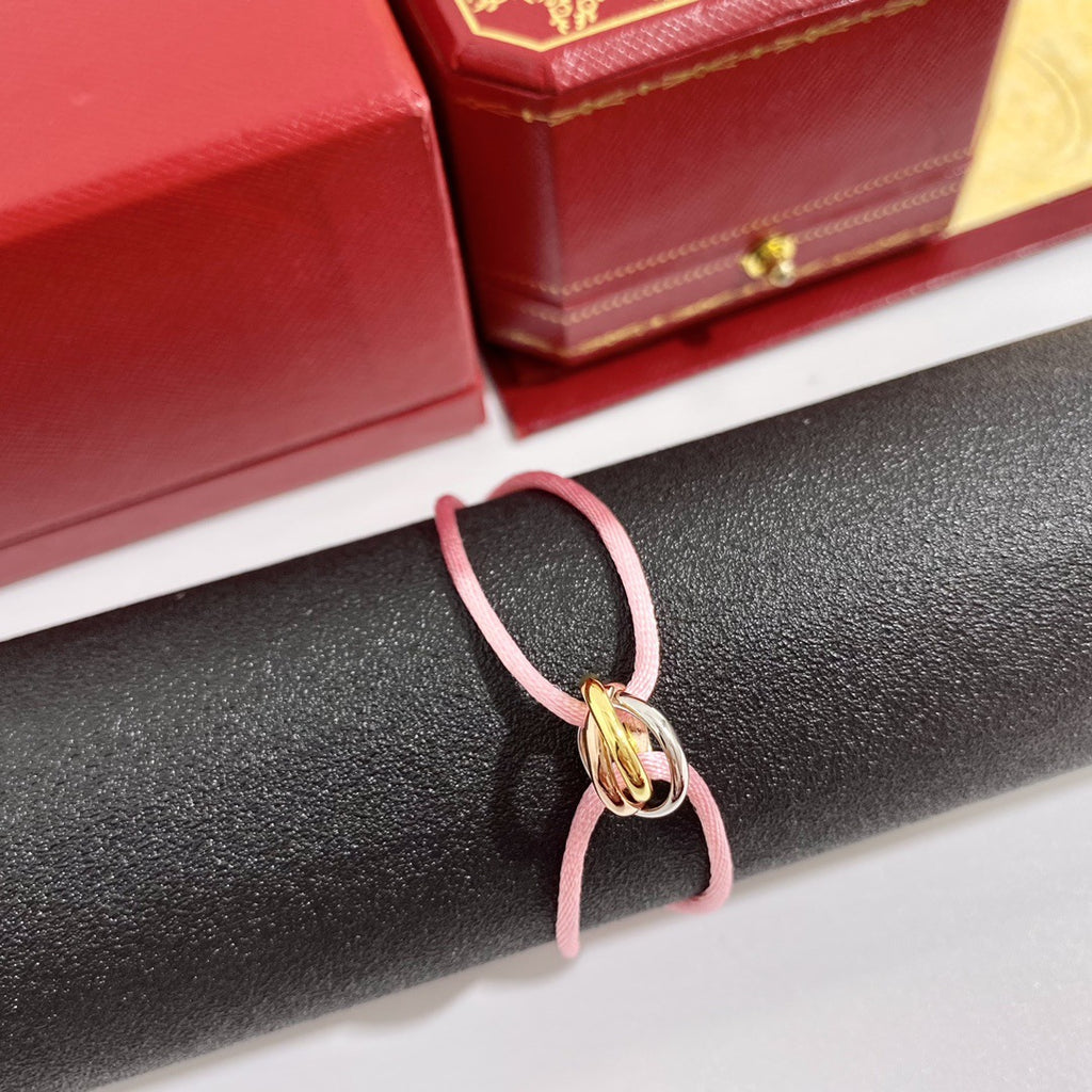 Three-ring colored hand rope New Year's gift couple lucky red bracelet for male girlfriend