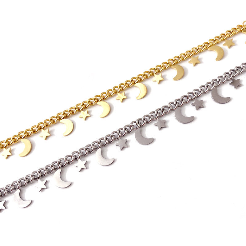 Star Moon Bracelet Versatile Bracelet Two-color Metal Creative Jewelry