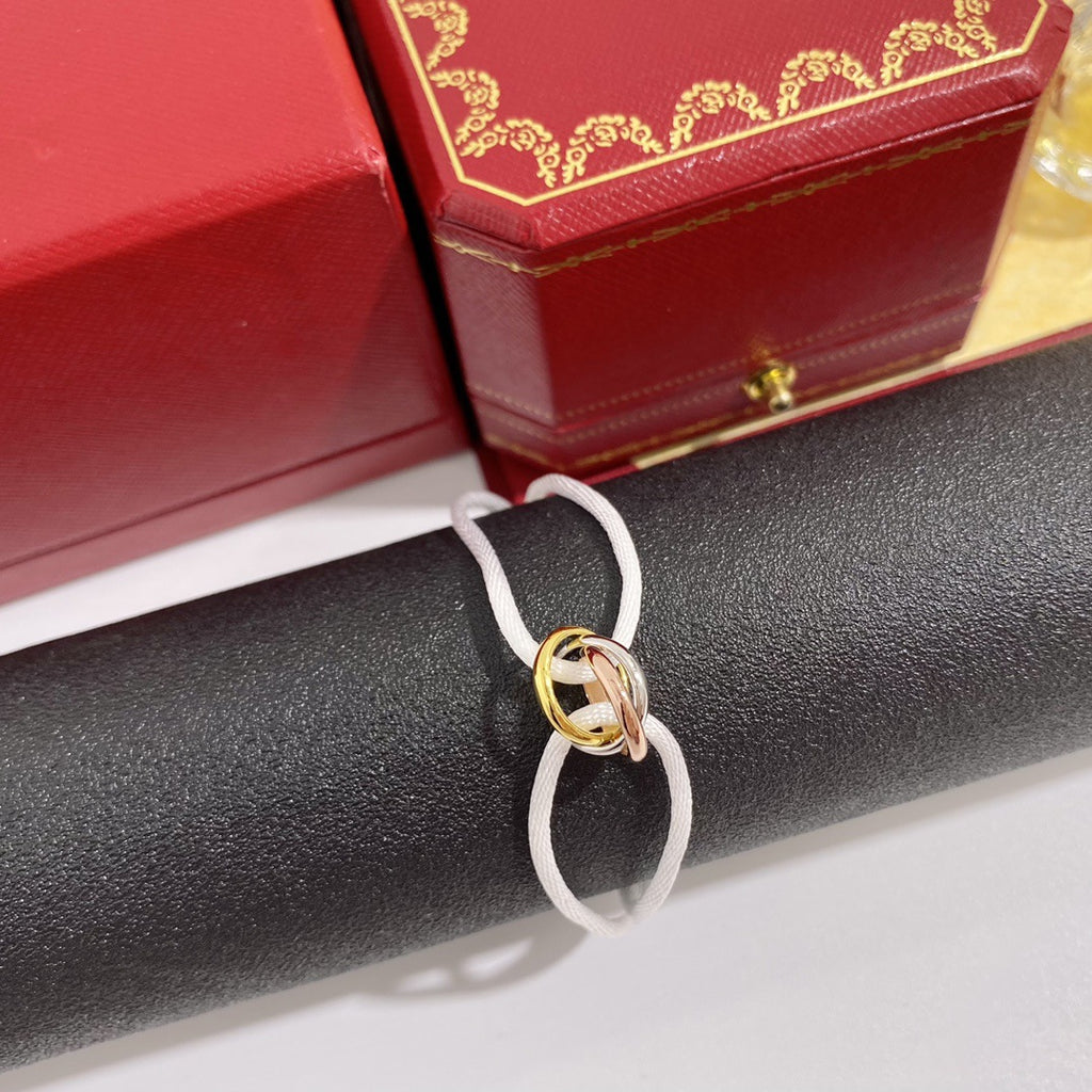Three-ring colored hand rope New Year's gift couple lucky red bracelet for male girlfriend