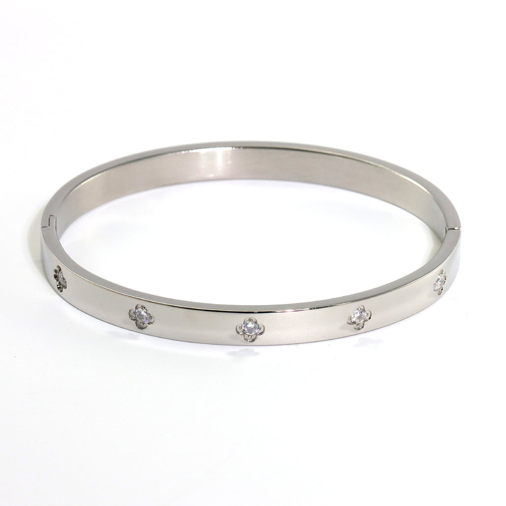 INS fashion plated 18K gold stainless steel heart-shaped four-leaf clover hexagram bracelet bracelet, suitable for women's daily wear