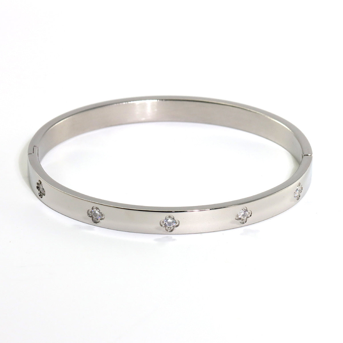 INS fashion plated 18K gold stainless steel heart-shaped four-leaf clover hexagram bracelet bracelet, suitable for women's daily wear