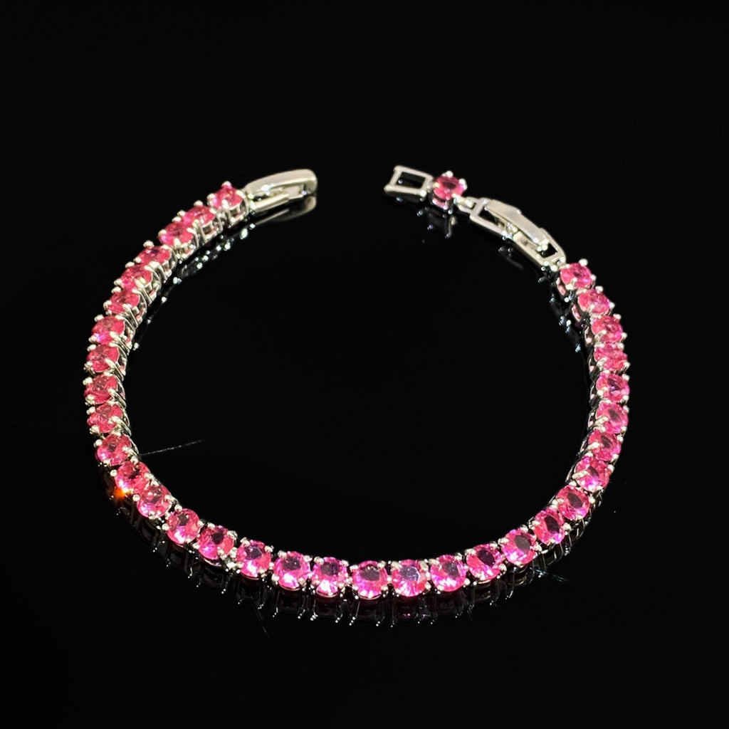 Party Queen Shine 3A Zircon 4mm Round Diamond Claw Chain Bracelet