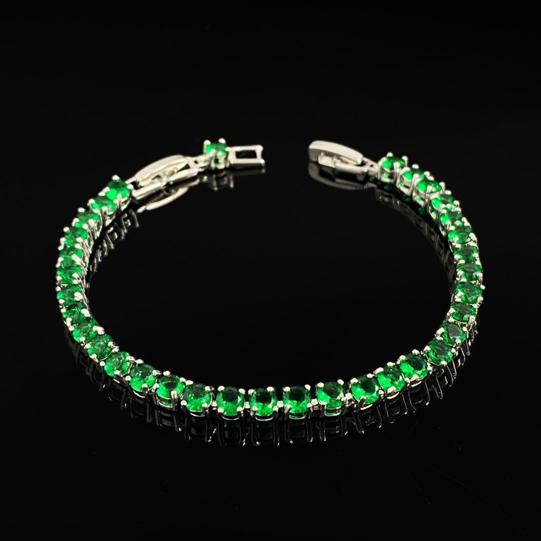 Party Queen Shine 3A Zircon 4mm Round Diamond Claw Chain Bracelet