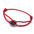 Hand rope cross-border titanium steel new silver black three-ring braided retractable bracelet