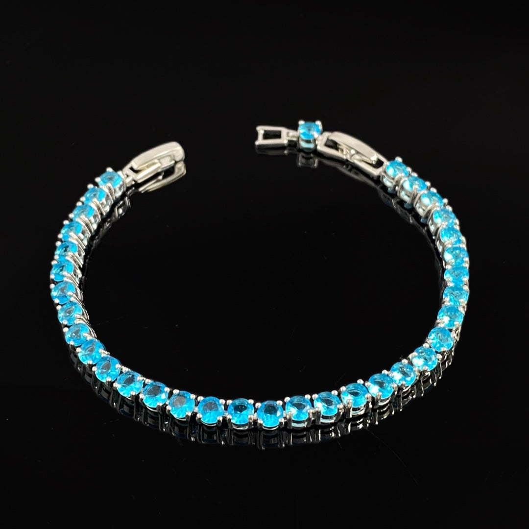 Party Queen Shine 3A Zircon 4mm Round Diamond Claw Chain Bracelet