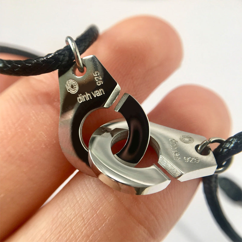 Hand-woven telescopic color hand rope, men's and women's transshipment red rope, upgraded version, fine engraved titanium steel handcuff handchain.