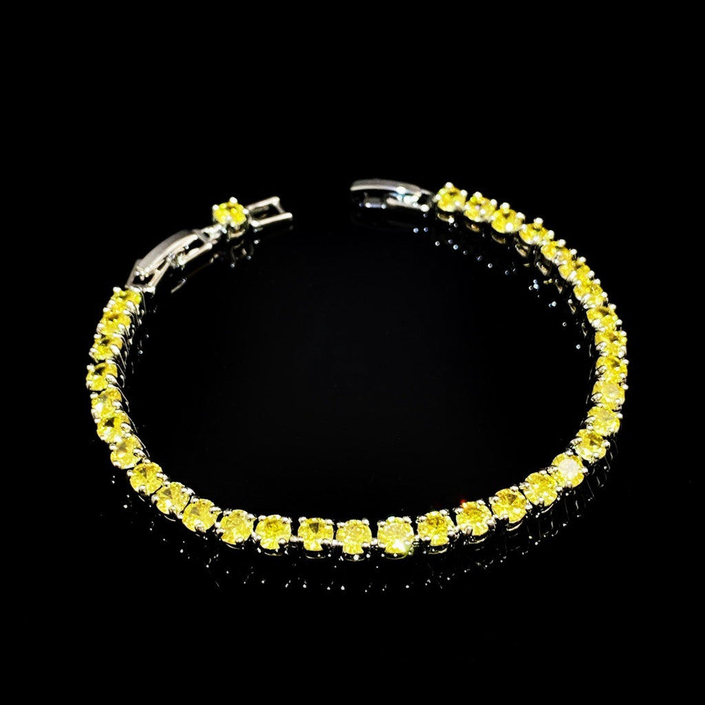 Party Queen Shine 3A Zircon 4mm Round Diamond Claw Chain Bracelet
