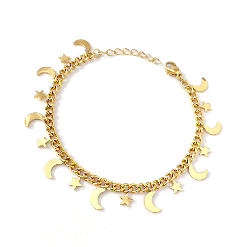 Star Moon Bracelet Versatile Bracelet Two-color Metal Creative Jewelry