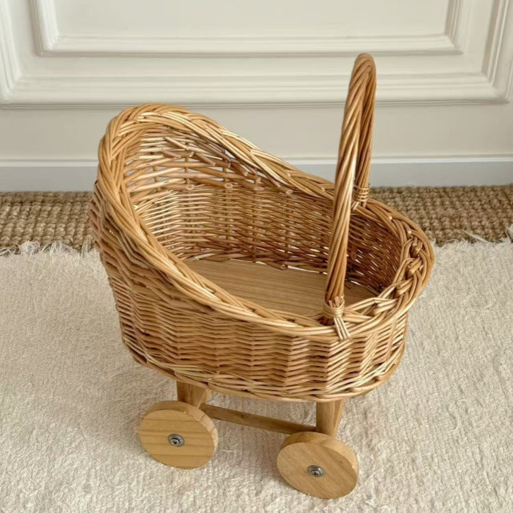 Baby basket shape trolley willow collection basket pet nest flower basket photography props gift