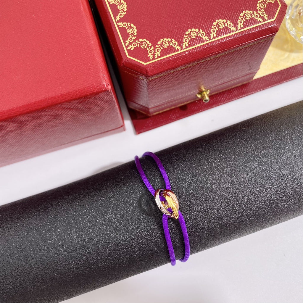 Three-ring colored hand rope New Year's gift couple lucky red bracelet for male girlfriend