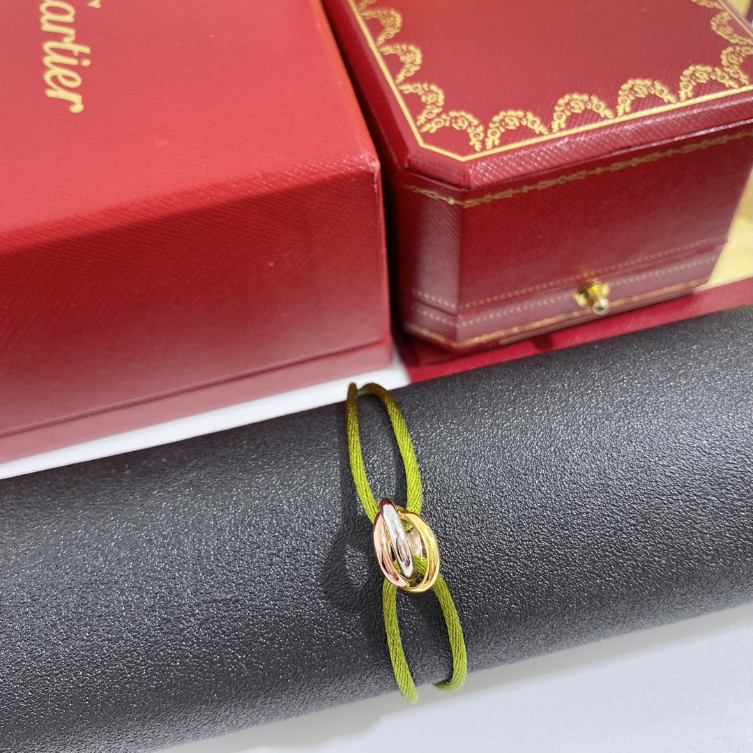 Three-ring colored hand rope New Year's gift couple lucky red bracelet for male girlfriend