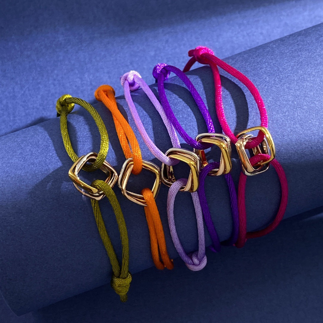 Three-ring colored hand rope New Year's gift couple lucky red bracelet for male girlfriend